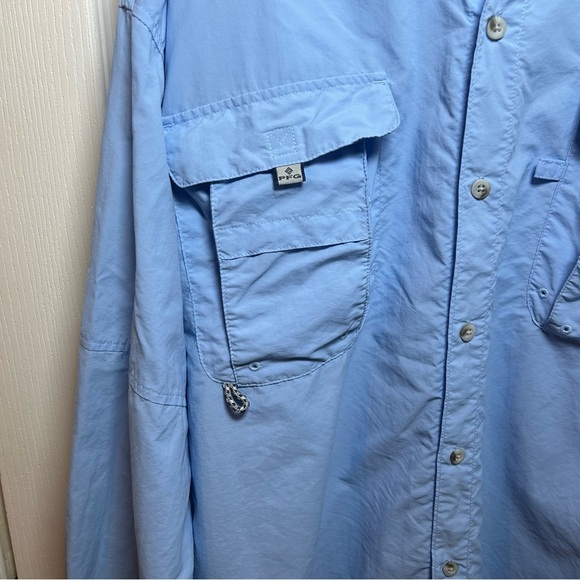 Columbia Shirt Mens XXL Blue Long Sleeve Button Up Outdoor Vented Fishing Camp - Picture 3 of 9